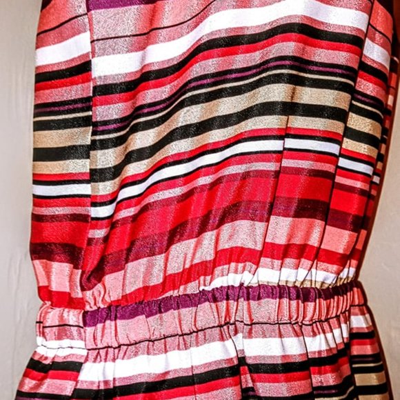 LOFT PINK PEACH & TAN DRESS - Picture 5 of 8